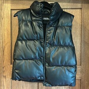 Zara Black Pleather Vest Size XS